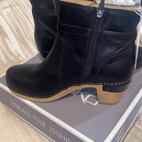 Dansko Black Leather Ankle Booties - Picture 2 of 5